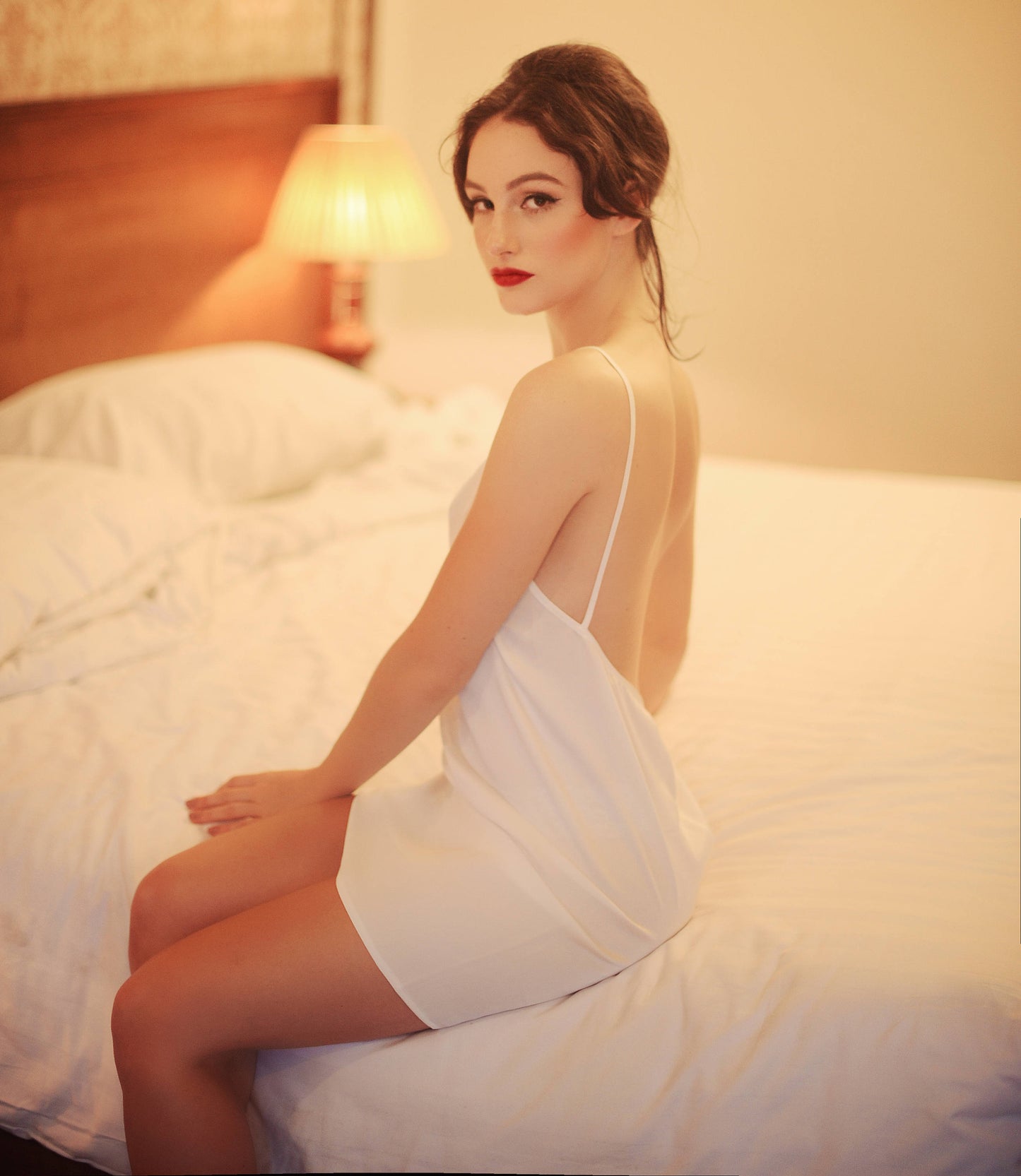 Backless Silk Dress - Lowback Silk Sleepwear - Silk Under Slip for Brides