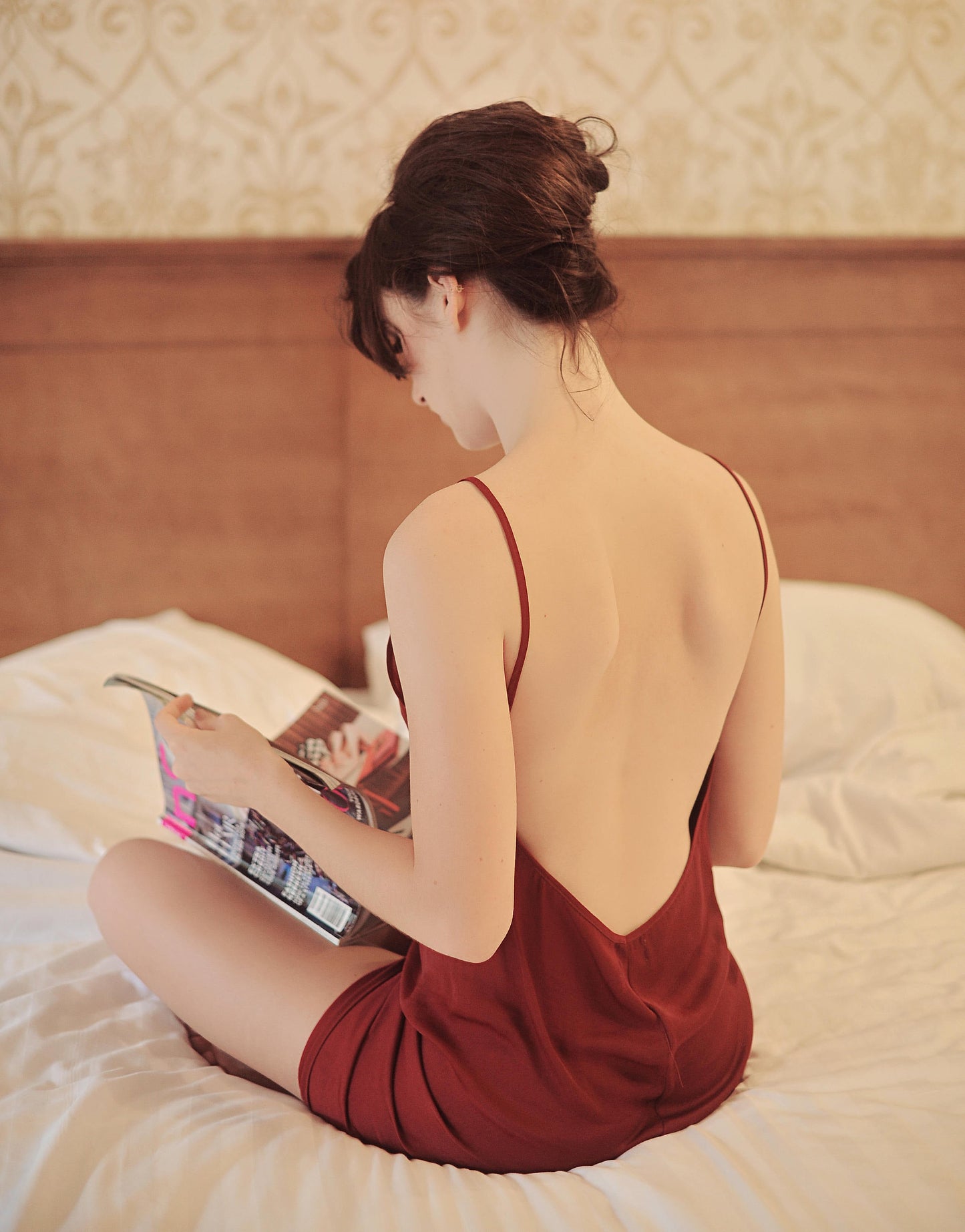 Sexyback Silk Slip - Backless Silk Dress - Silk Sleepwear - Boudoir Silk Slip - Romantic Gift for Her