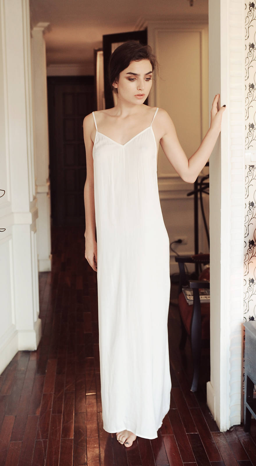 Silk Slip Dress - Openback Silk Dress - Silk Dress Sleepwear - Maxi Silk Dress