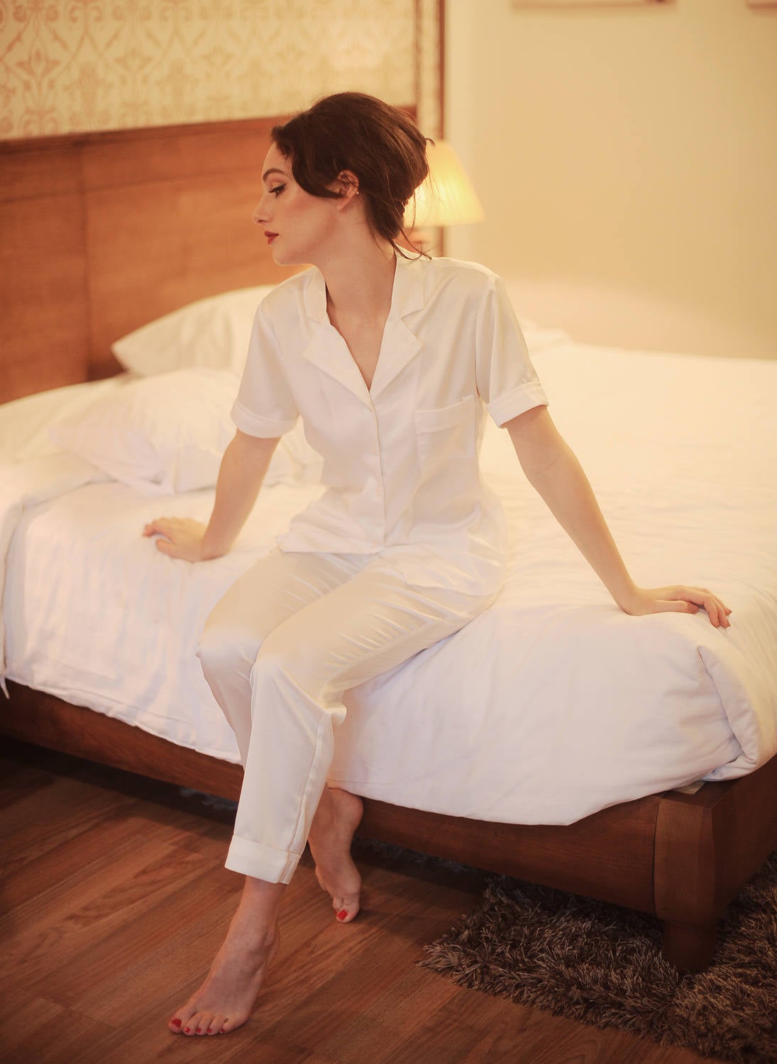 100% Natural Silk PJs - Women Pyjamas Sets - Natural Silk Sleepwear - Mulberry Silk Loungewear