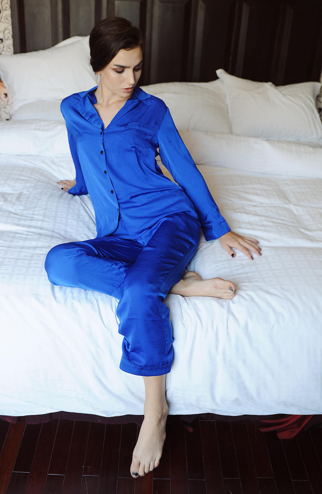 Long Sleeves Silk Pajamas - Sleepwear Silk - Silk PJs Bridesmaids - Silk Nightie - Nightdress Women - Bridal Pajamas - Silk Pyjamas Women
