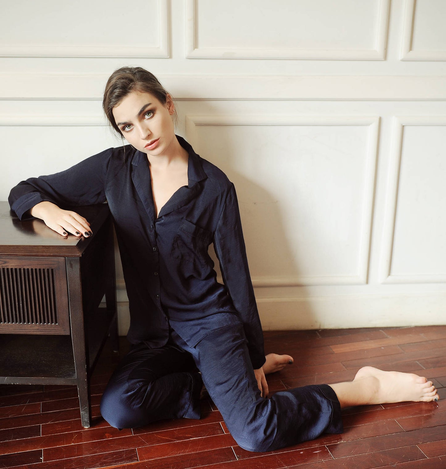 Long Sleeves Silk Pajamas - Sleepwear Silk - Silk PJs Bridesmaids - Silk Nightie - Nightdress Women - Bridal Pajamas - Silk Pyjamas Women