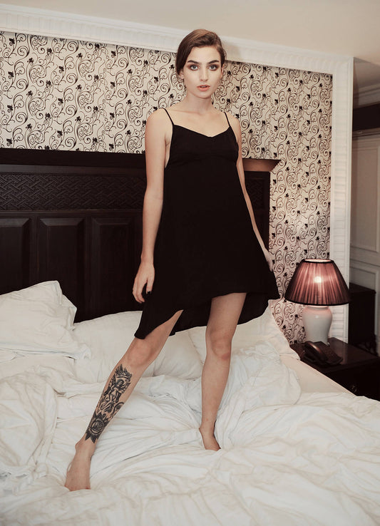 High-low Silk Slip - Silk Sleepwear - Lelasilk Sleeping Gown - Gift for her