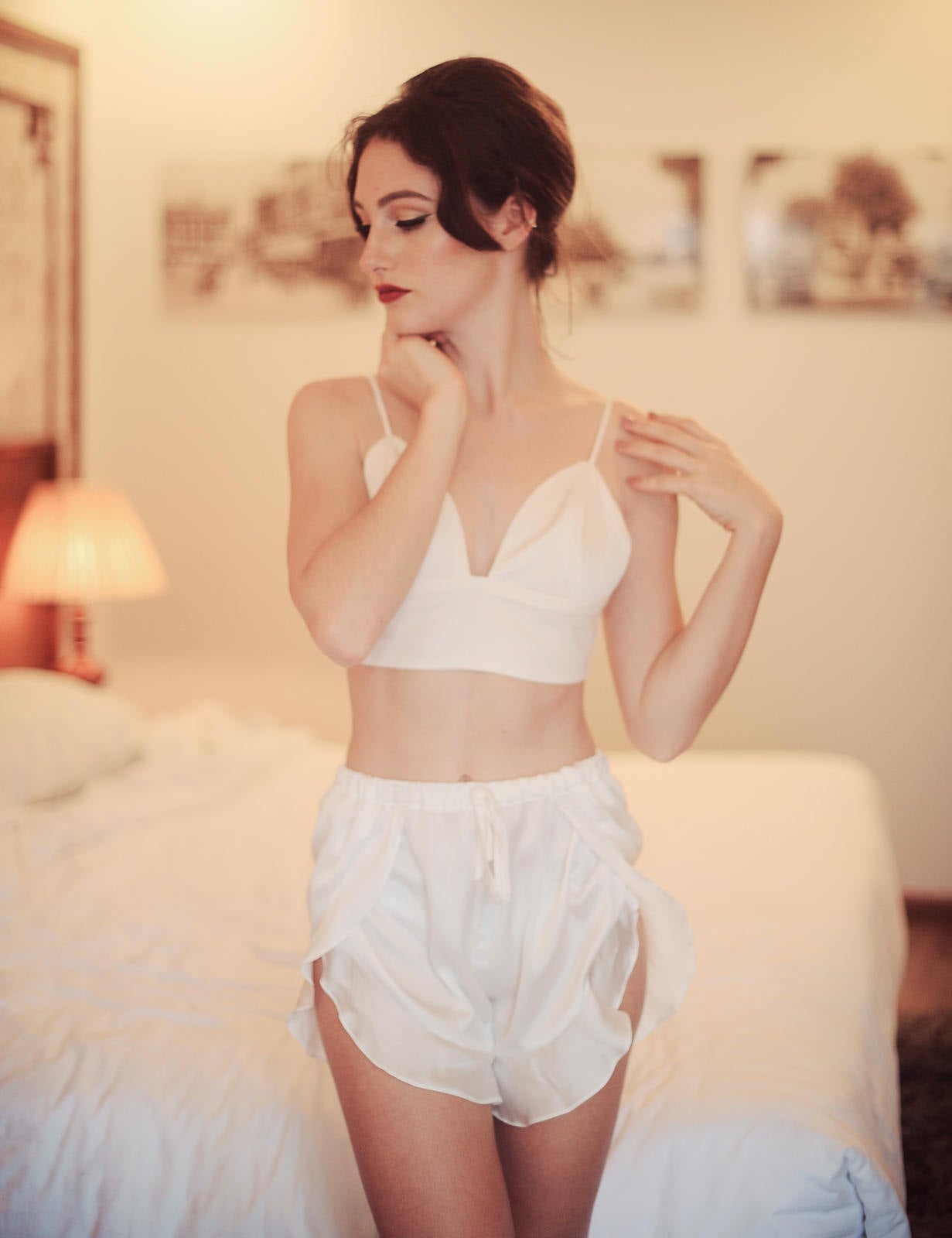 Adjustable Silk Bras - Tie on the back - Silk Sexy Lingeries - Bridal Undergarment
