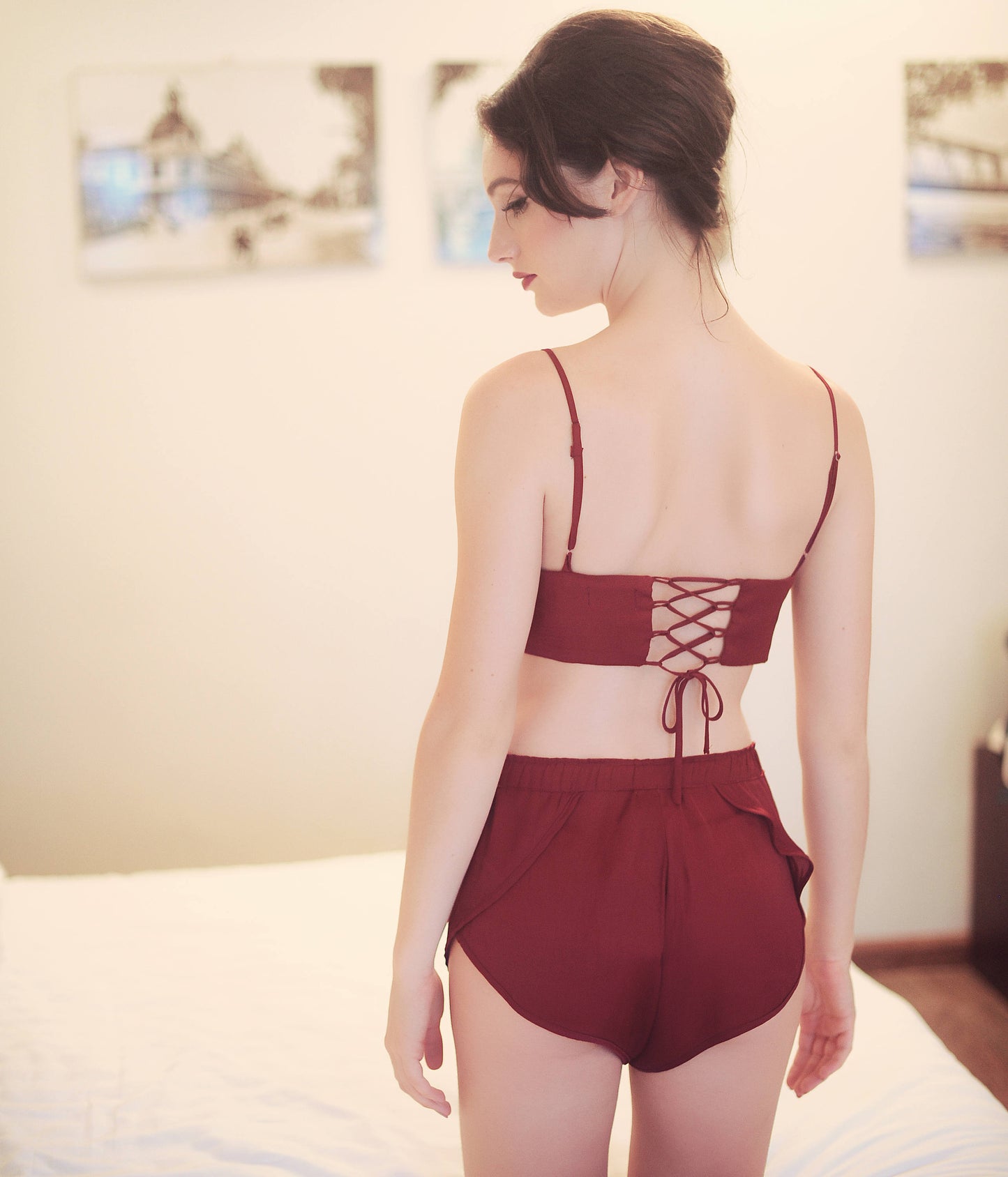 Adjustable Silk Bras - Tie on the back - Silk Sexy Lingeries - Bridal Undergarment