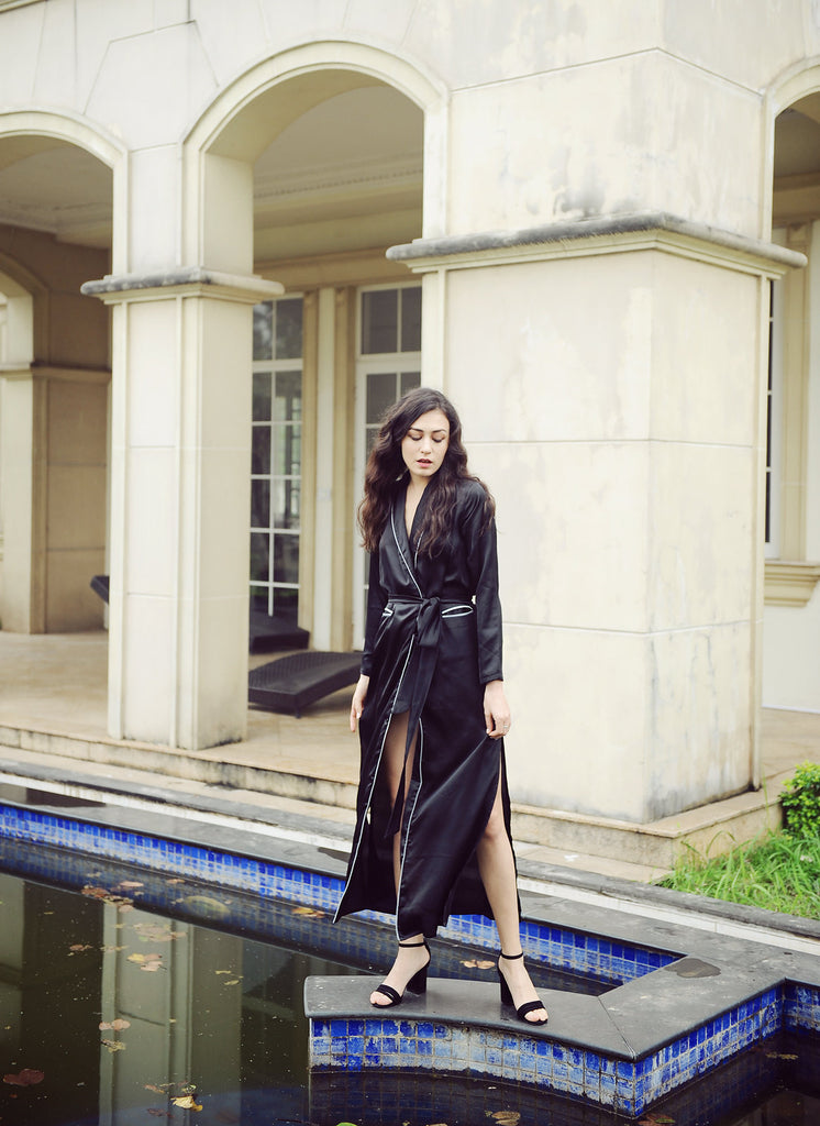 100% Silk Long Kimono - Silk Long Robe - Mulberry Silk Clothing