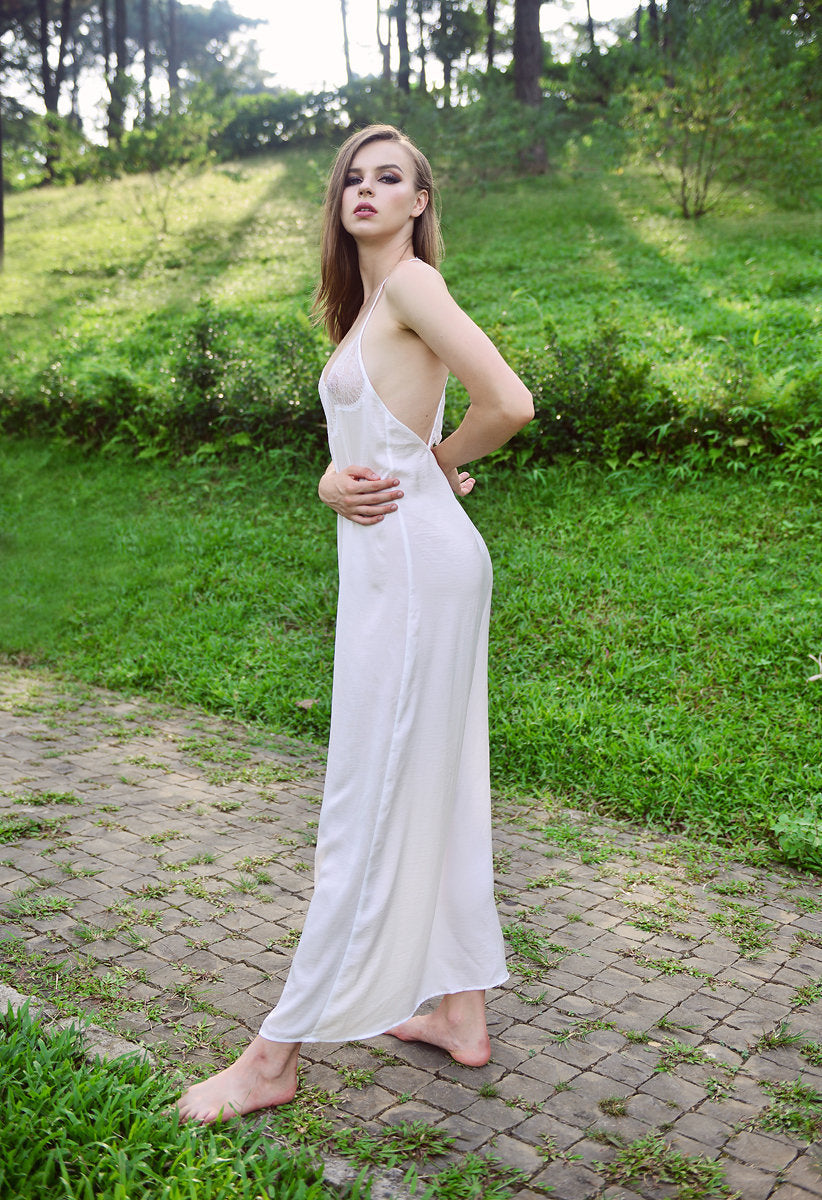 Lace Silk Maxi Nightgown - Maxi Beach Dress - Bridal Silk Lingerie - Lace nightgown - Lelasilk Lace Dress - Gift For Her