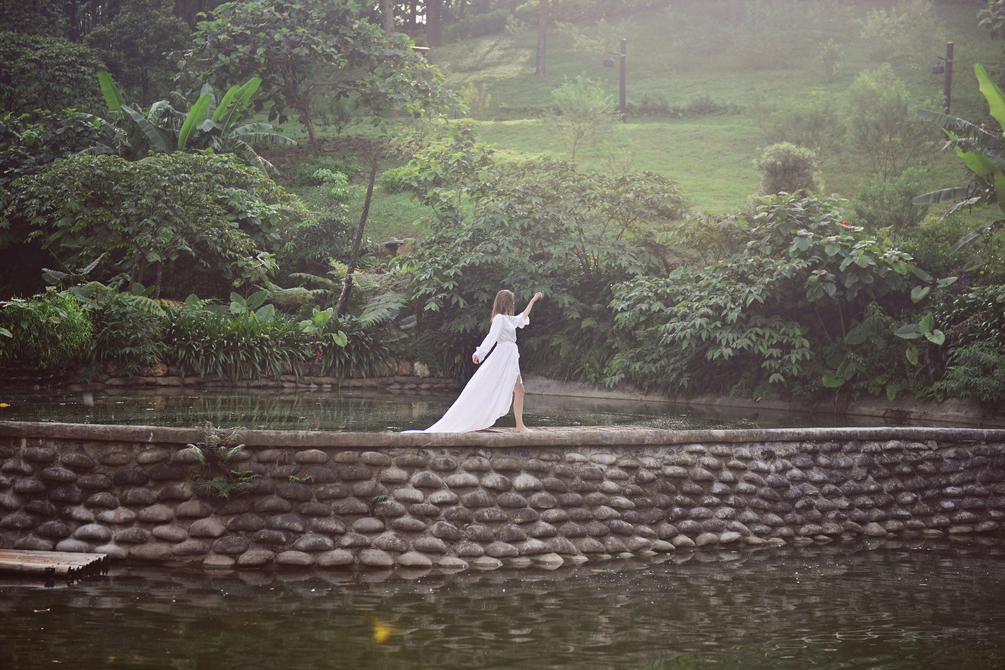 Silk Robe Long Train - Bridal Long Robe - Getting Ready Robe - Floor Length Gown - Long Dressing Gown - Long Train Wedding Robe
