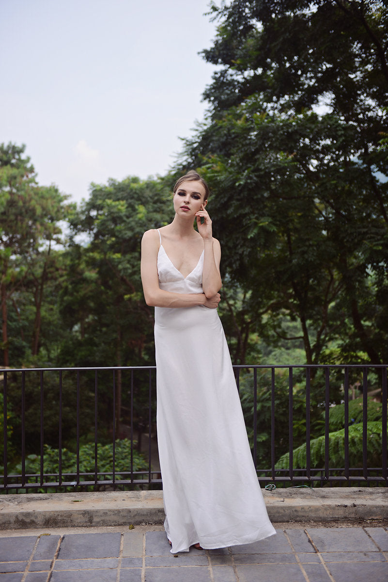 SONYA Sleeveless Lowback Silk Dress