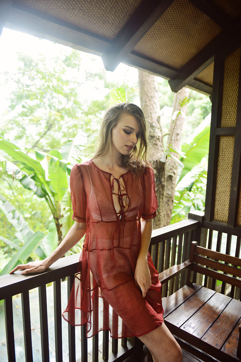 Sheer Silk Slip - Sexy Lingerie Sleepwear - See through Nightgown - Wedding Gift Idea - Gift For Her