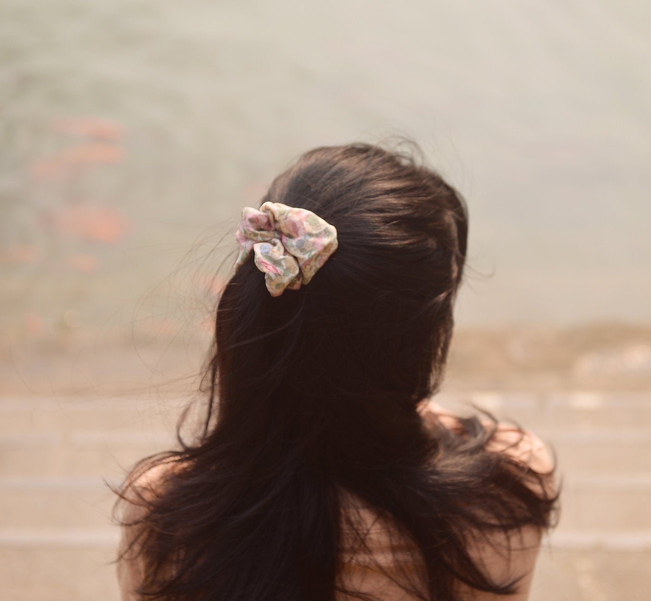 Silk Big Scrunchies - Set of 8 - Real Silk Scrunchies - White Silk Scrunchies - Hair Scrunchies - Best Hair Gift