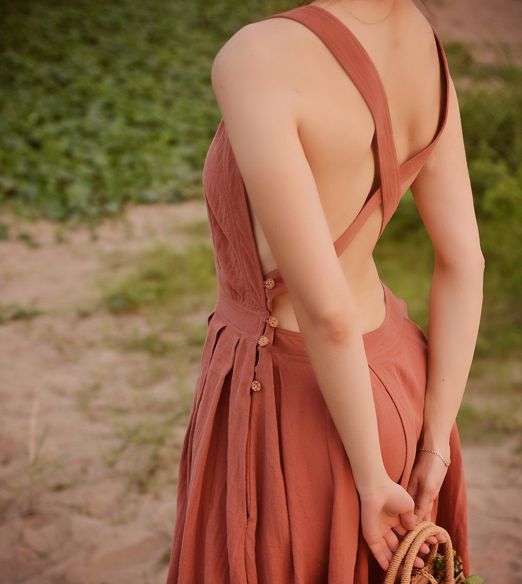 Apron Cotton Dress - Linen Apron Dress - Organic Cotton Dress - Dress For Women - Natural Fabric