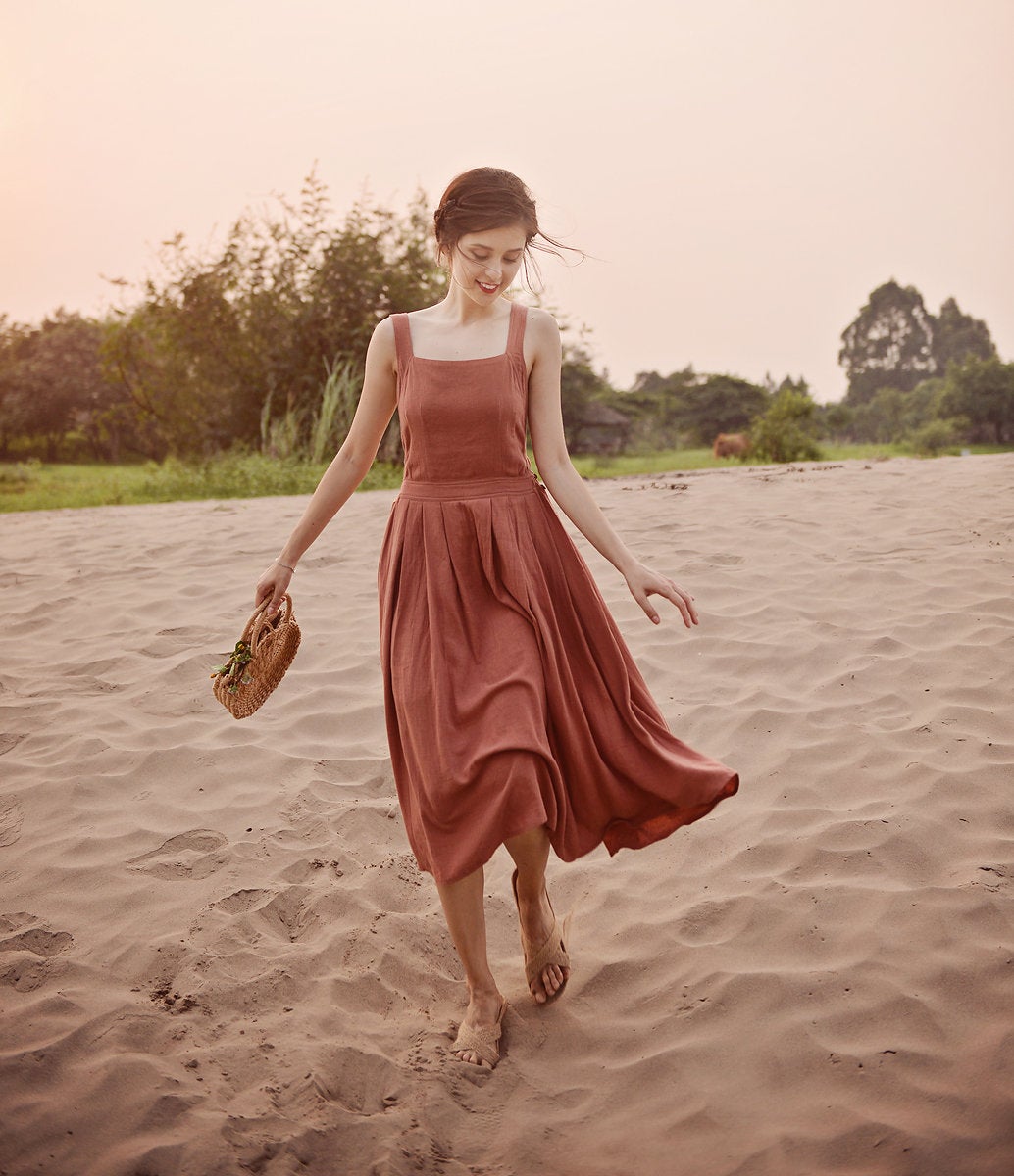 Apron Cotton Dress - Linen Apron Dress - Organic Cotton Dress - Dress For Women - Natural Fabric