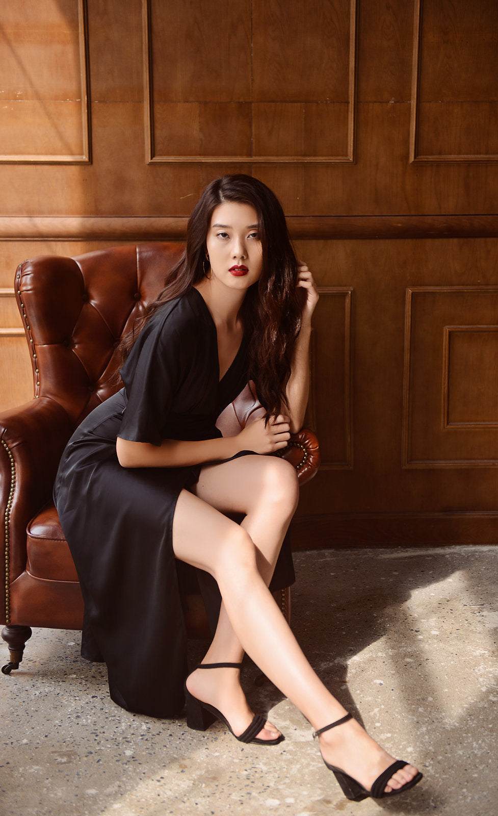 Black Silk Dress - Formal Cocktail dress - Silk Prom Dress