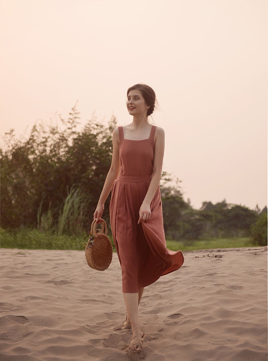 Apron Cotton Dress - Linen Apron Dress - Organic Cotton Dress - Dress For Women - Natural Fabric