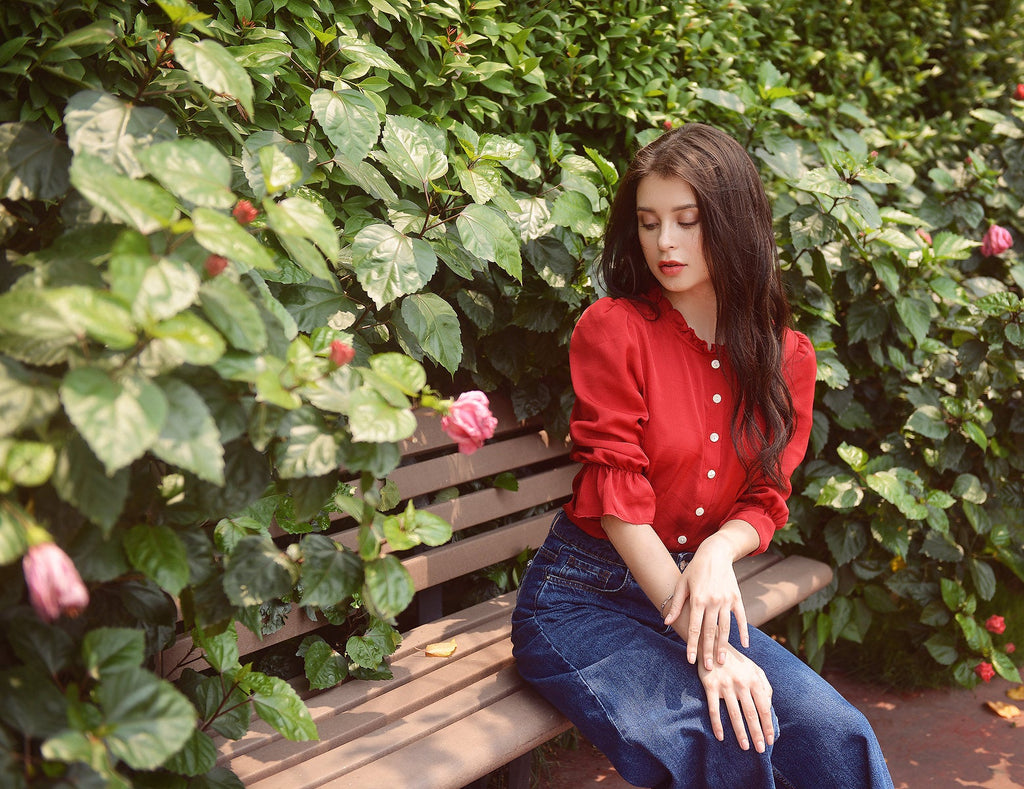 Sleeves Silk Blouse - Casual Silk Blouse - Women Silk Top - Silk Top - Mulberry Silk Clothing