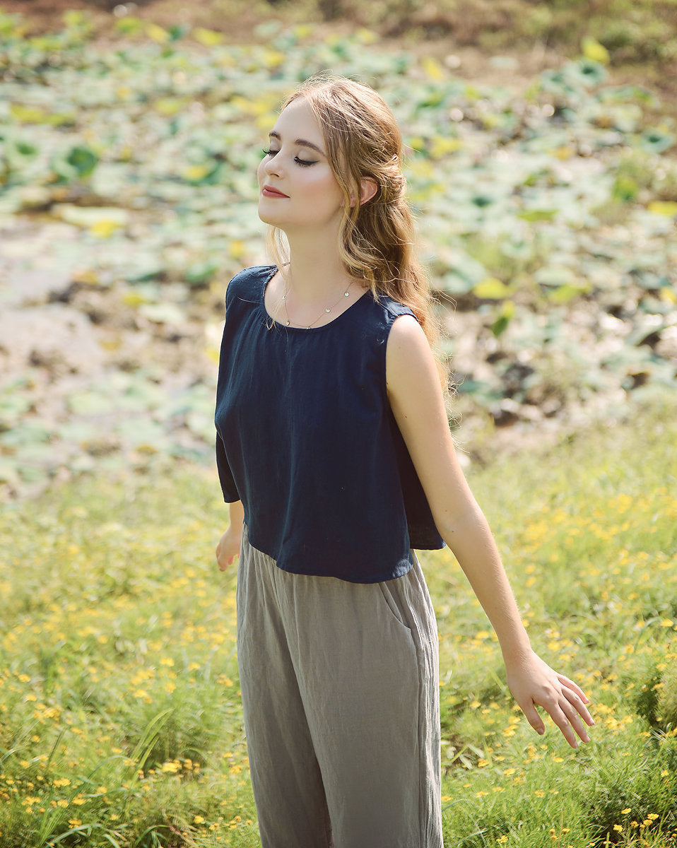 Linen Womens Top - Organic Cotton Top - Summer Women Clothes - Linen Tops Women - Unique Womens Clothing- Summer Women Clothes
