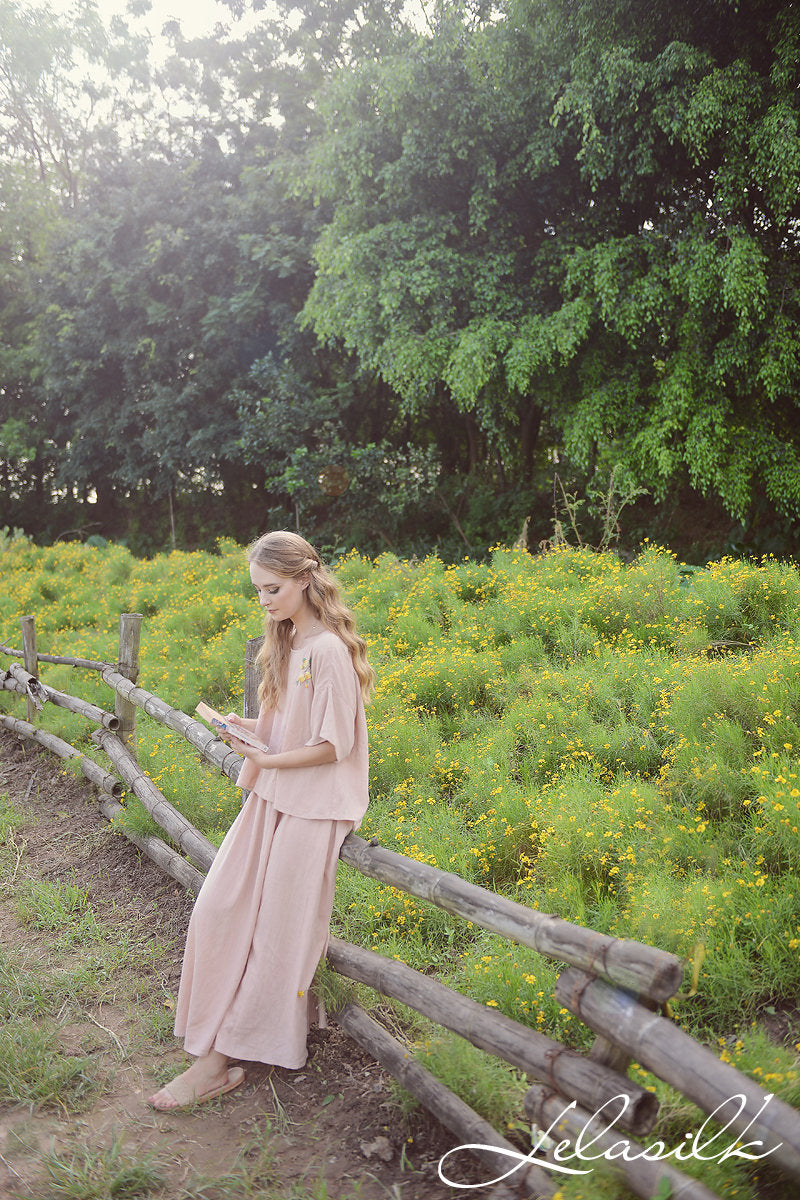 Long Linen Skirt - Women Summer Skirt - Loose Fit Skirt - Natural Clothing