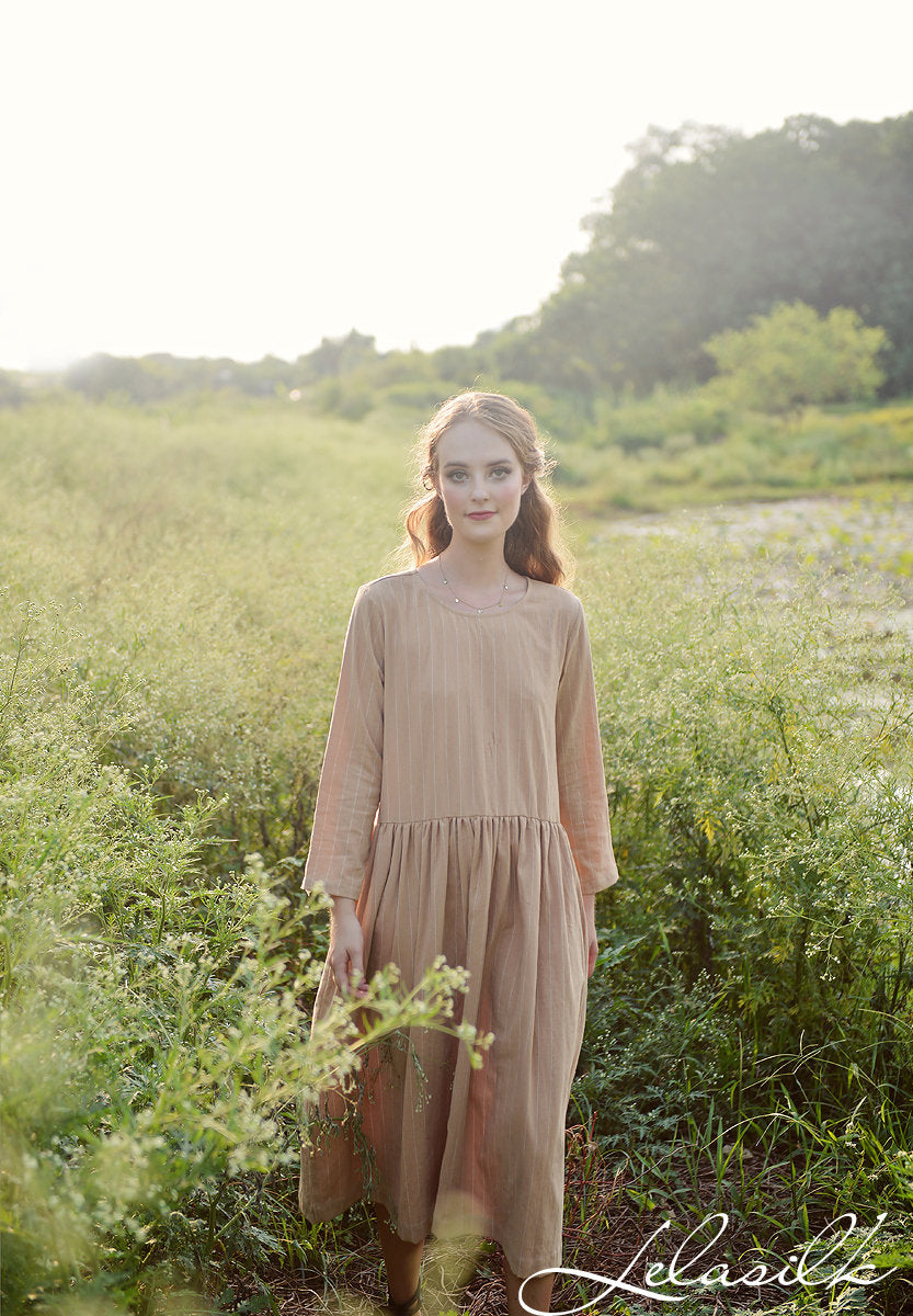 Loose Linen Dress - Linen Cotton Dress - Dress with Pockets - Organic Cotton