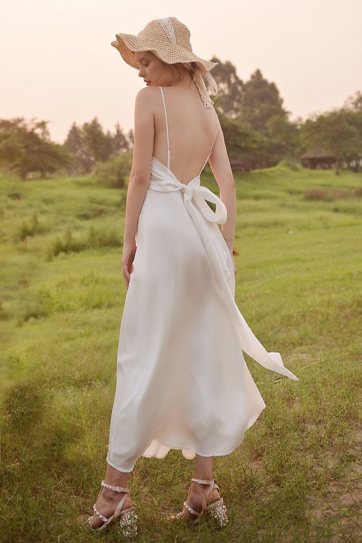 JESSALYNN Sleeveless Silk Dress