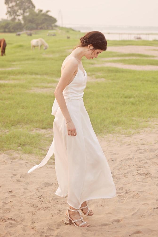 JESSALYNN Sleeveless Silk Dress