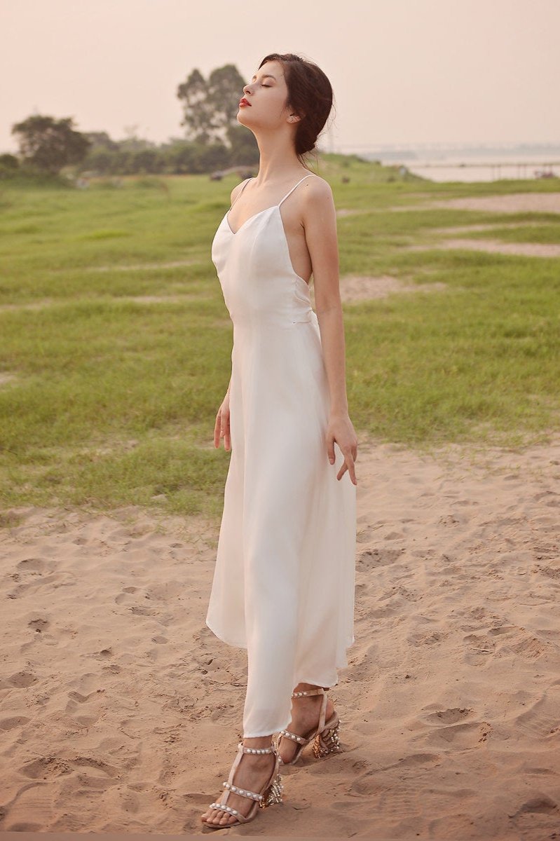 JESSALYNN Sleeveless Silk Dress