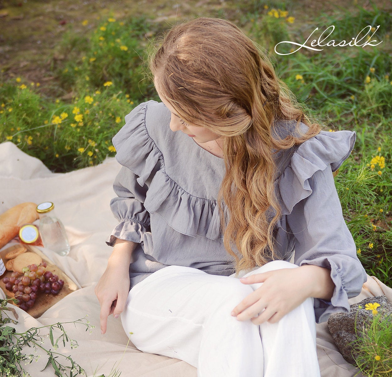 Oversized Linen Blouse - Linen Cotton Shirt - Long Sleeves Top - Organic Clothing