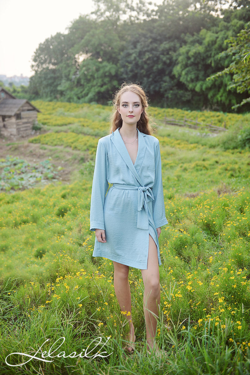 Silk Vest Robe - Short Kimono Robe - Silk Robe for Her - Bridal Silk Robe