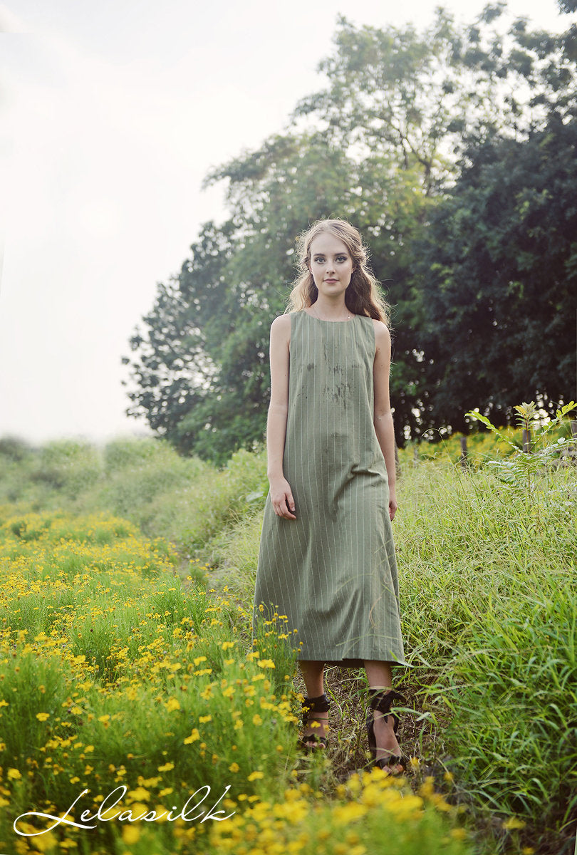 Sleeveless Linen Dress - Linen Slip Dress - Sleeveless Cotton Dress - Summer Midi Dress