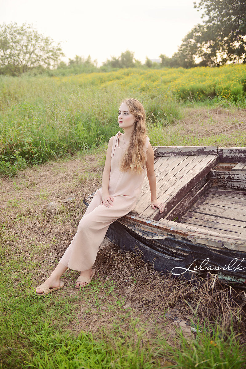 Women Linen Overalls - Linen Cotton One Piece - Women CottonJumpsuits - Sleeveless Jumpsuit - Organic Clothing