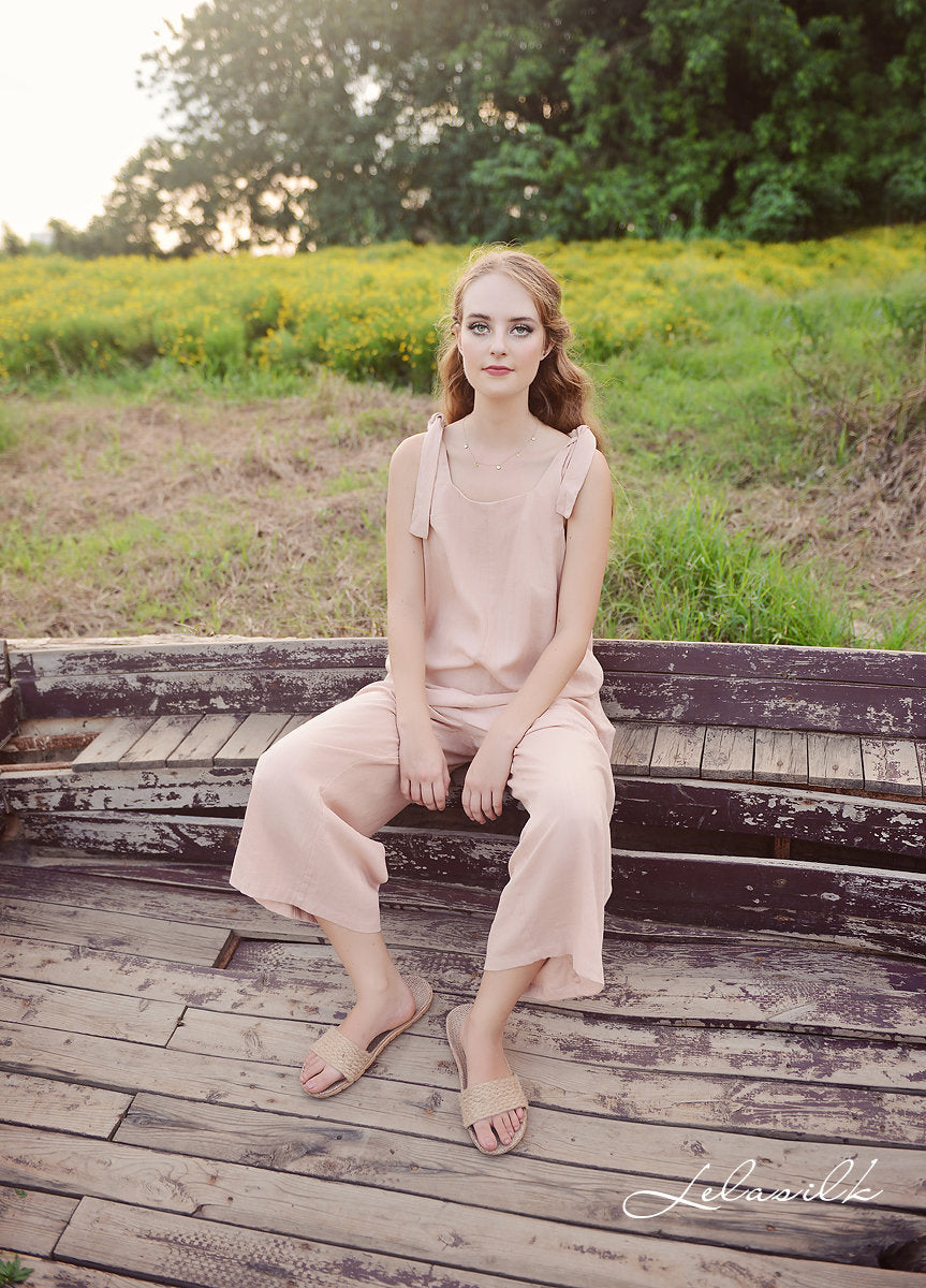 Women Linen Overalls - Linen Cotton One Piece - Women CottonJumpsuits - Sleeveless Jumpsuit - Organic Clothing