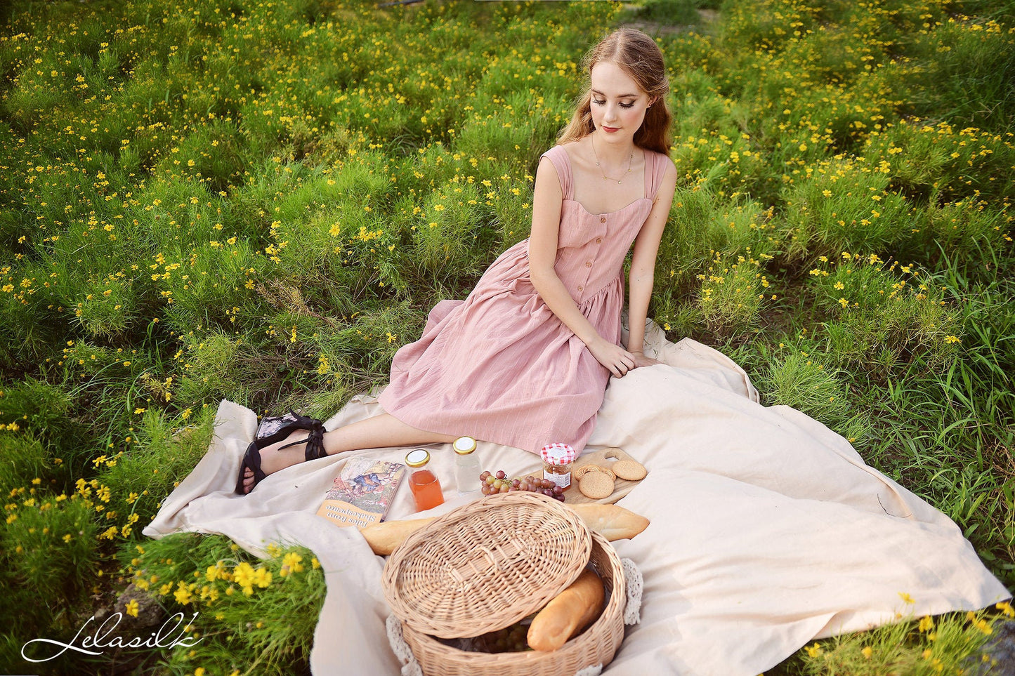 Linen Apron Dress - Cotton Casual Dress - Cotton Summer Dress