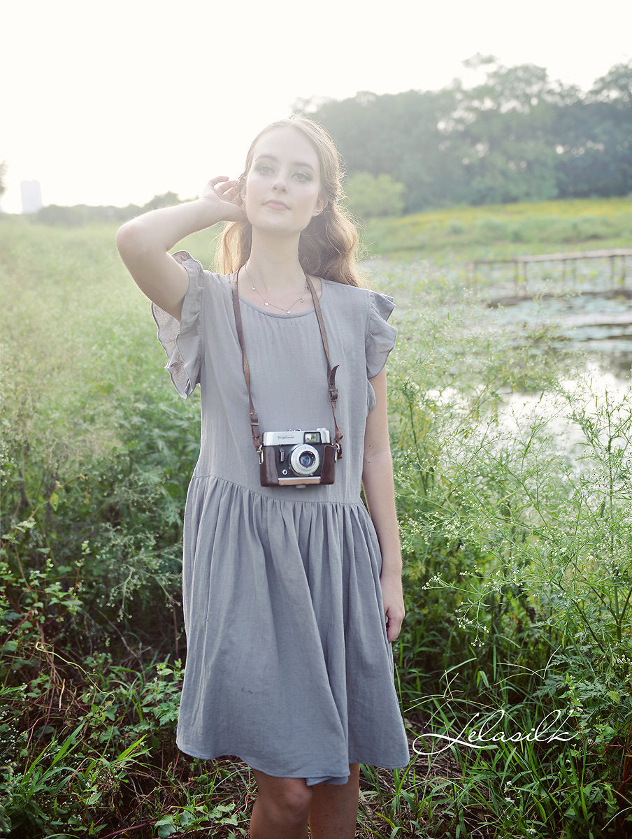 Short Linen Dress - Linen Cotton Dress - Summer Natural Dress
