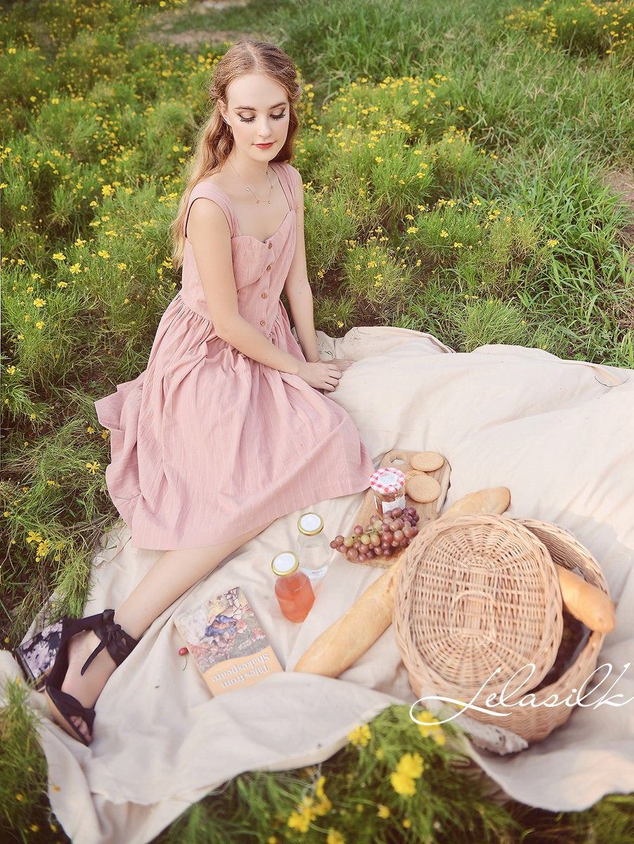 Linen Apron Dress - Cotton Casual Dress - Cotton Summer Dress