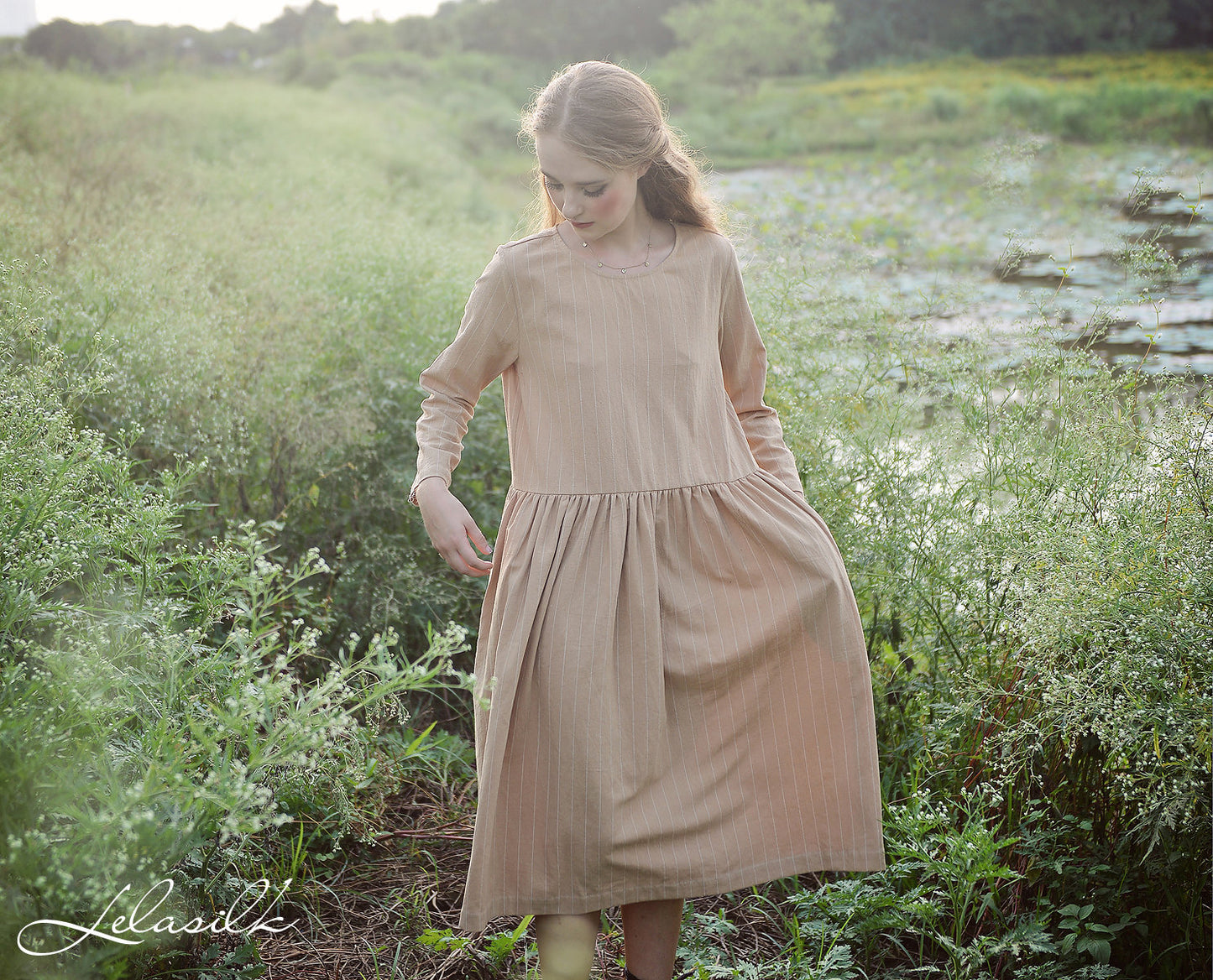 Loose Linen Dress - Linen Cotton Dress - Dress with Pockets - Organic Cotton