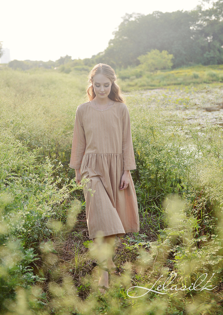 Loose Linen Dress - Linen Cotton Dress - Dress with Pockets - Organic Cotton