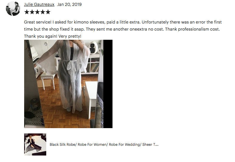 Sheer Silk Floor-Length Gown - Robe For Brides - Sexy Robes For Women - Honeymoon gown -Bridal shower Gift - Lelasilk