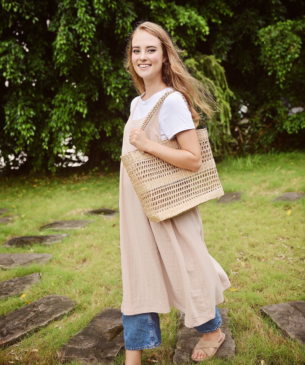 Apron Cotton Long Dress - Women Cotton Dress - Organic Cotton - Dress For Women - Natural Fabric