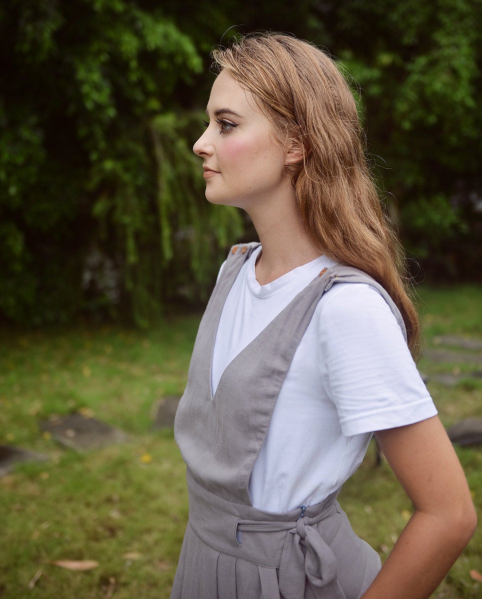Linen Pinafore Dress with Pockets - Women Cotton Apron - Organic Clothing