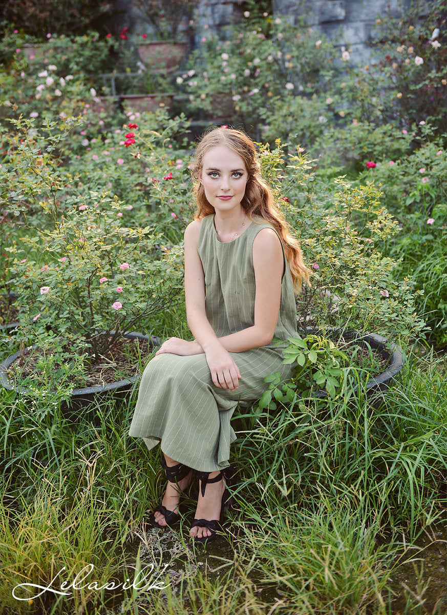 Sleeveless Linen Dress - Linen Slip Dress - Sleeveless Cotton Dress - Summer Midi Dress