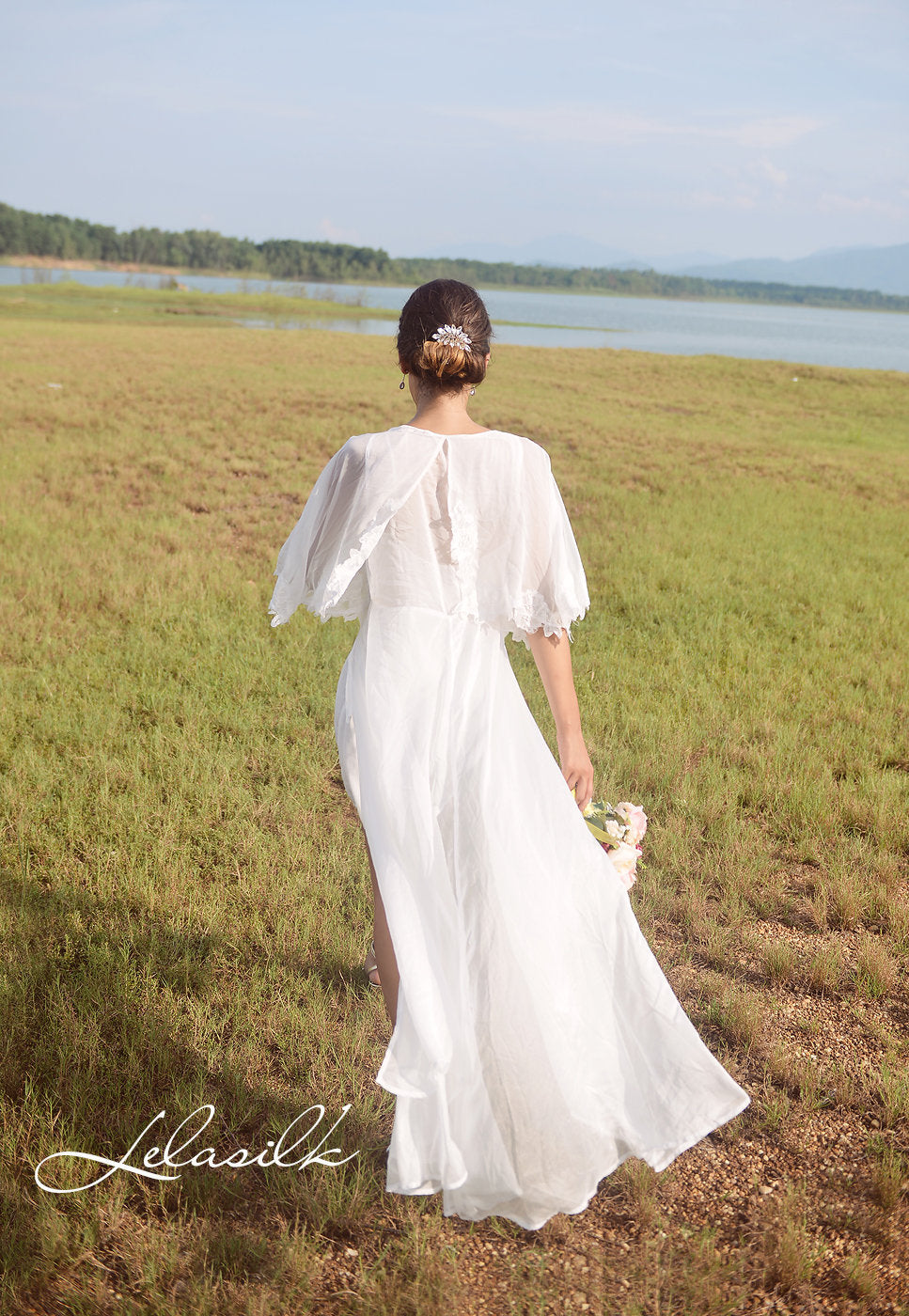 White Sheer Lace Robe - Bridal White Robe - Ivory Sheer Robe