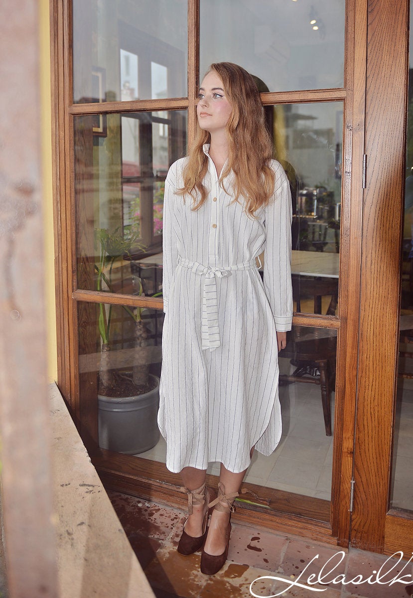Loose Linen Shirt Dress - Long Sleeves Shirt Dress - Sleeve Shirt Tunic
