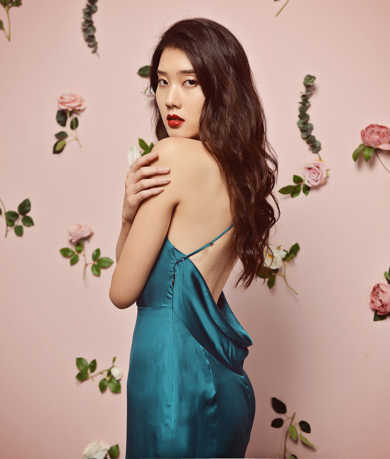 Silk Mermaid Dress with Train - Simple Wedding Dress - Prom silk Dress