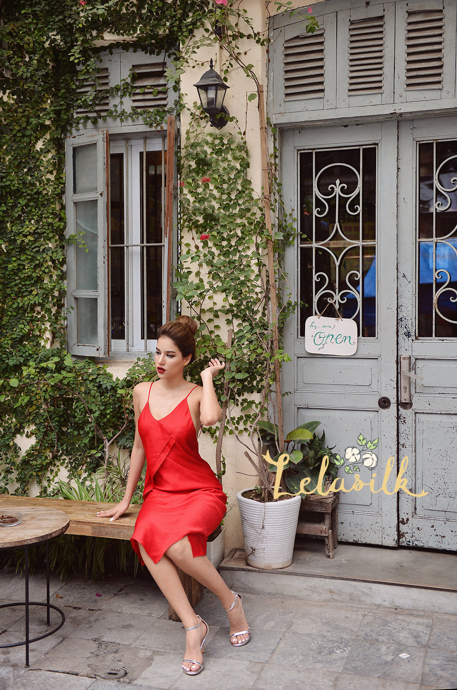 Tea-Length Silk Dress - Midi Silk Dress - Women Silk Dress - Summer Silk Dress