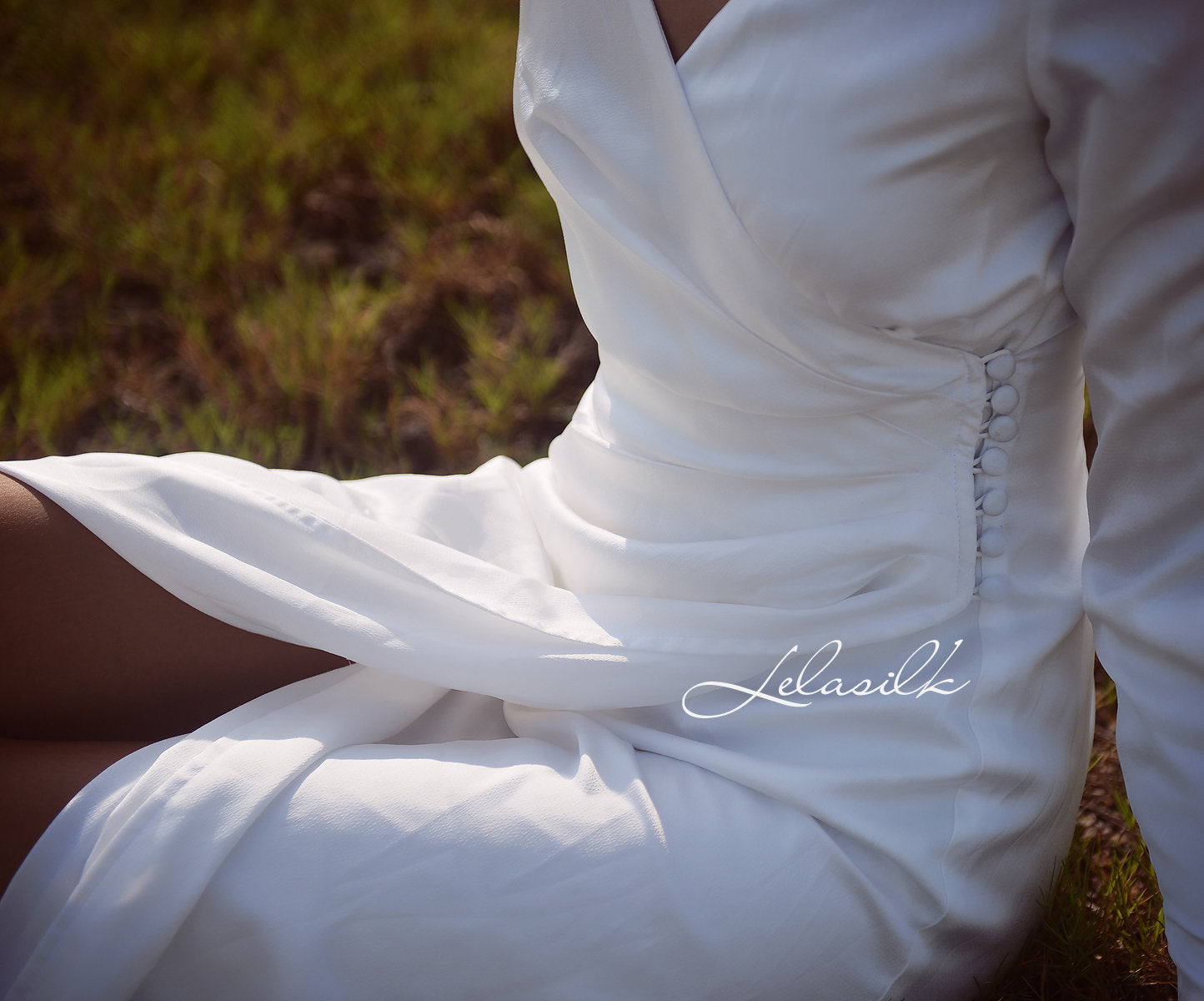 Silk Gown Draped - Women Party Dress - Ivory Wedding Dress - Women Silk Dress