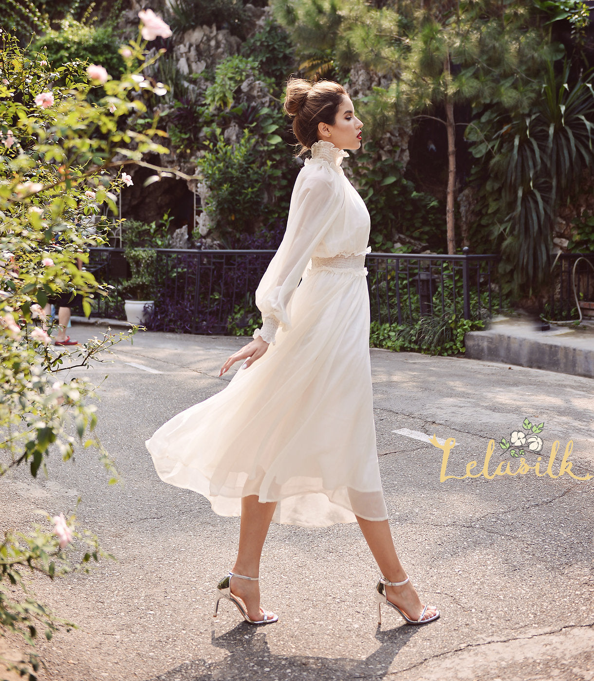 Soft Sheer Silk Dress - Simple Wedding Guest Dress - Dress For Bridesmaids
