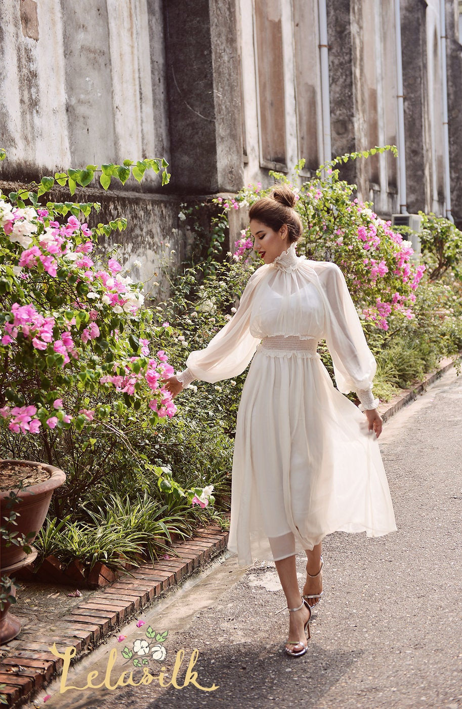 Soft Sheer Silk Dress - Simple Wedding Guest Dress - Dress For Bridesmaids
