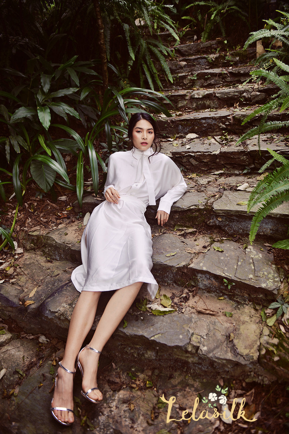 Silk Shirt Formal Dress - Event Silk Dress - Formal Evening Silk Gown