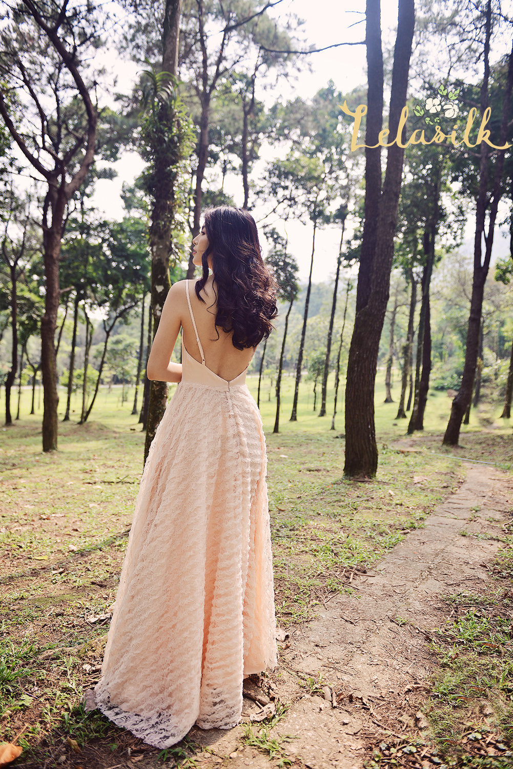 Lowback Wedding Dress - Boho Bridal Gown - Outdoor Wedding Dress