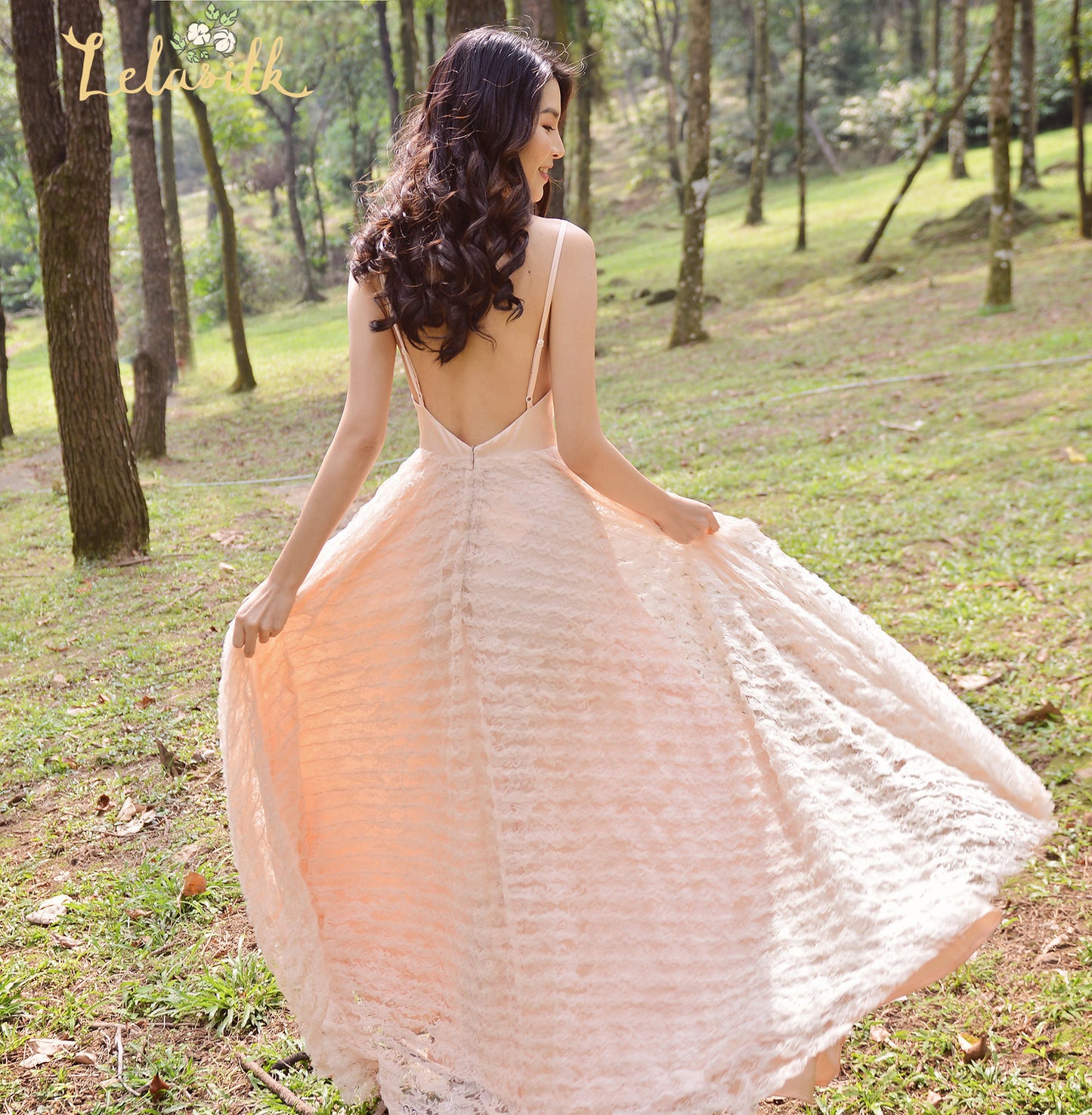Lowback Wedding Dress - Boho Bridal Gown - Outdoor Wedding Dress